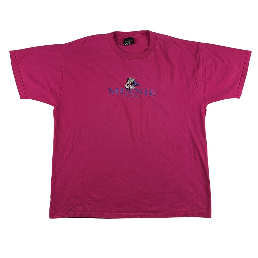 Vintage Mickey Unlimited Minnie Florida Shirt Minnie XL Pink Embroidered Tee 90s